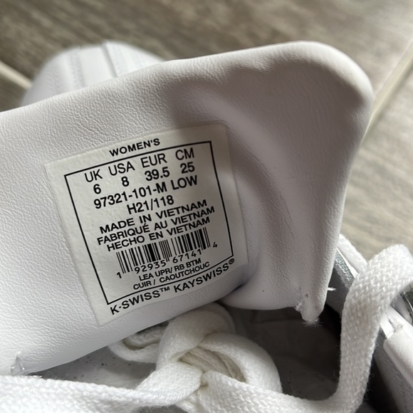 K-Swiss Classic White Sneaker 8 NWT - Picture 13 of 14